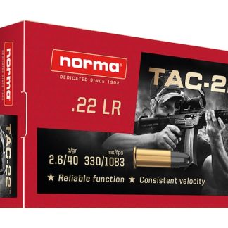 Shop Norma TAC-22 Ammunition 22LR 40 Grain Lead Round Nose