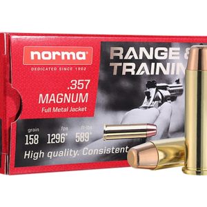 In Stock: Norma Range & Training 357 Magnum Ammo 158 Grain Full Metal Jacket 500 rounds