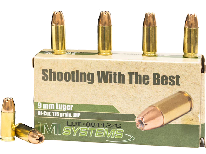 Real IMI 9mm Luger Ammo 115 Grain Jacketed Hollow Point